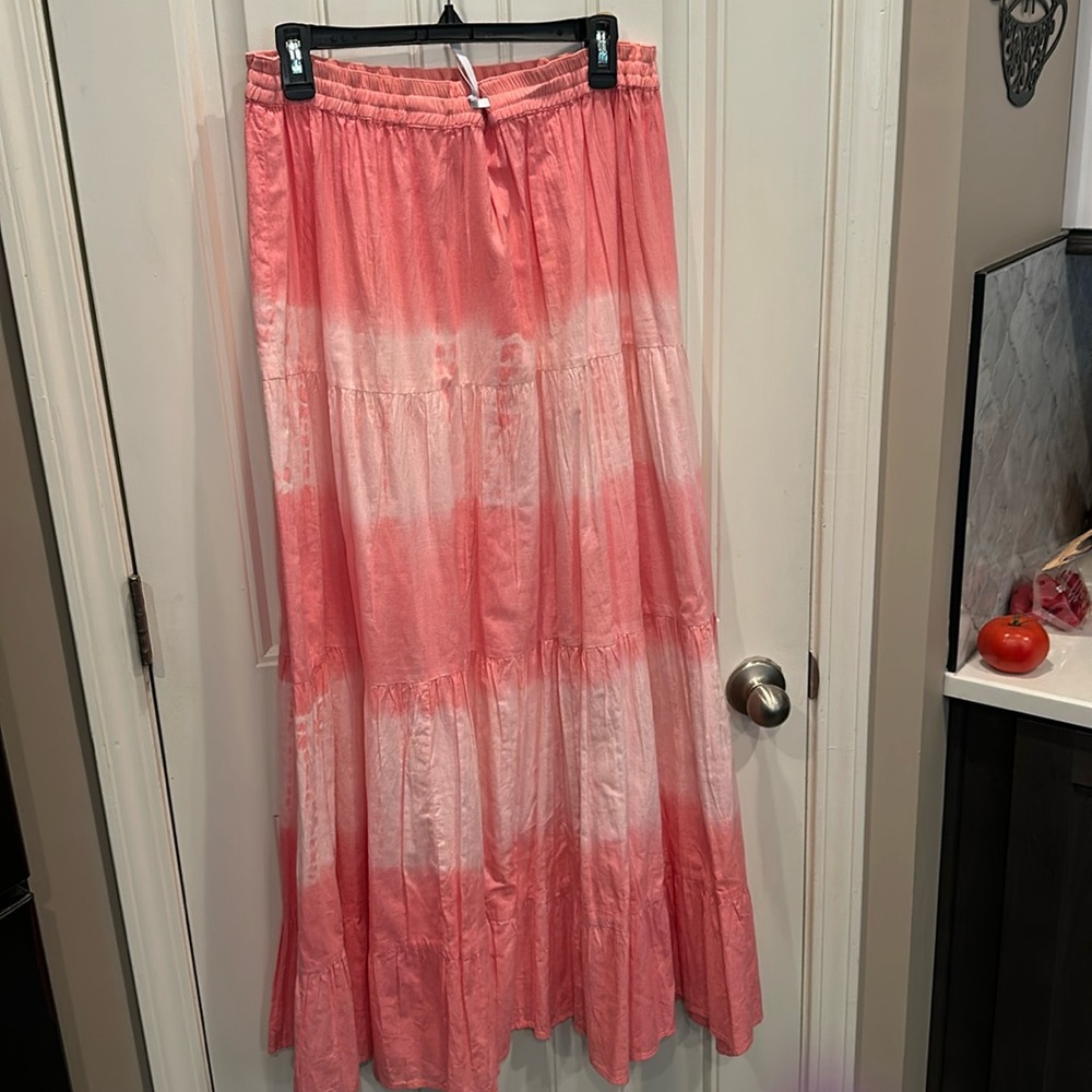 Soft surroundings, tie-dye broomstick skirt